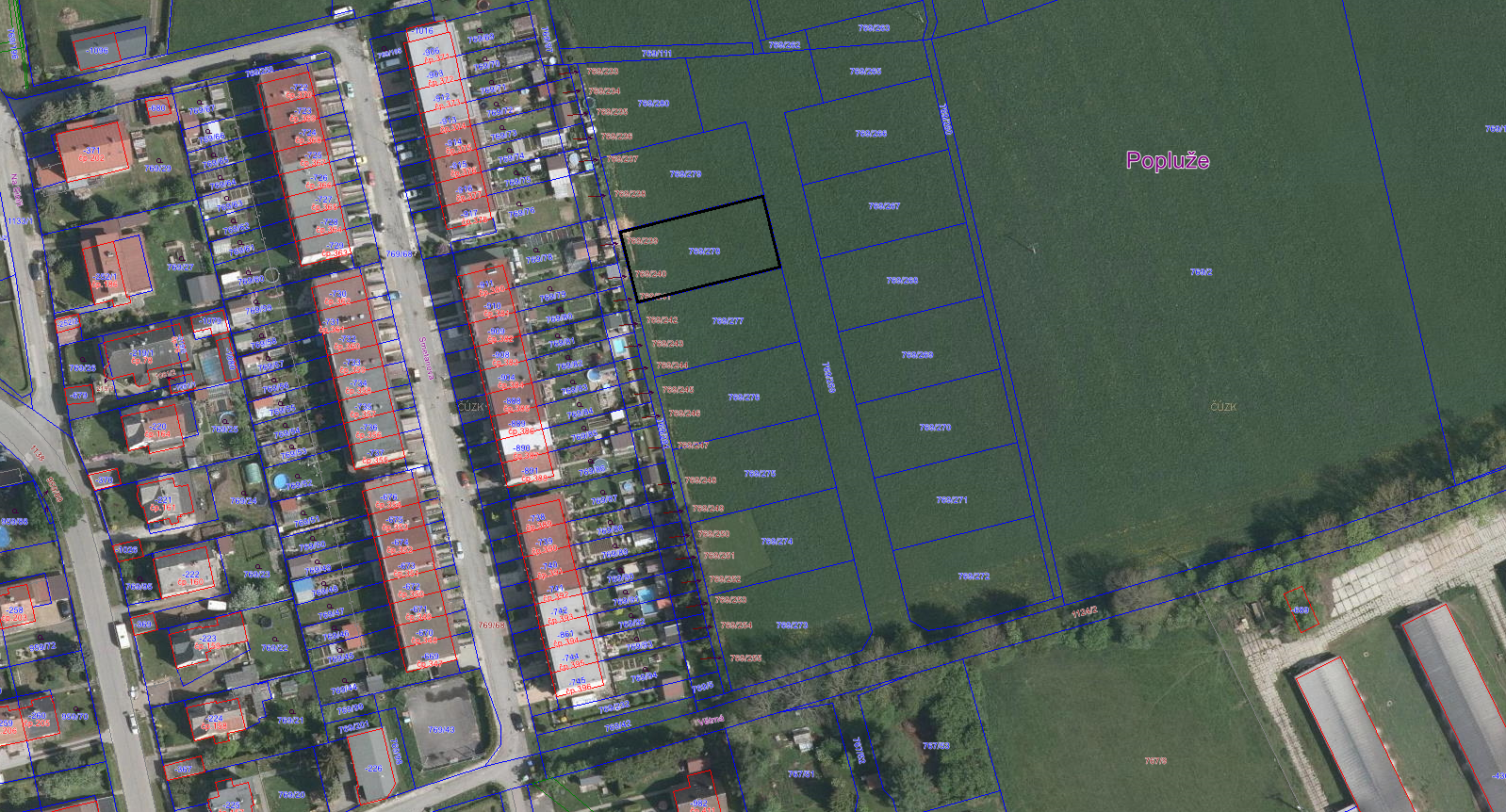Prodej stavebního pozemku v ulici Větrná - parc. č. 769/278 Velká Ledhuje