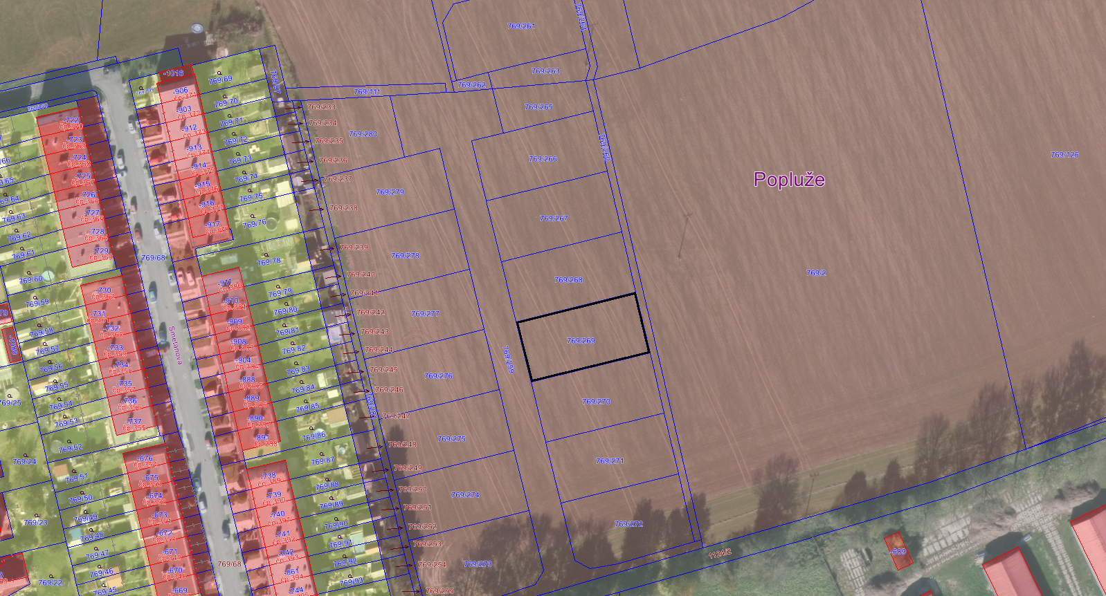 Prodej stavebního pozemku p. č. 769/269 o výměře 713 m²