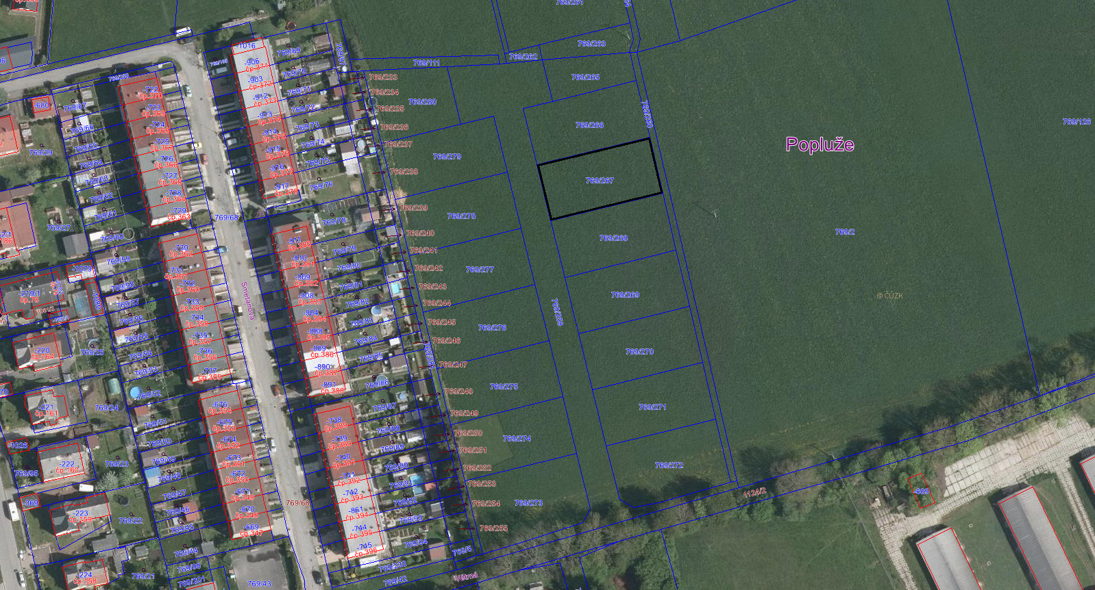 Prodej stavebního pozemku p. č. 769/267 o výměře 721 m²